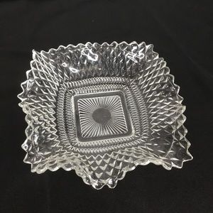 Vintage Glass Diamond Point Bowl